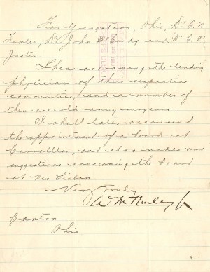 Wm. McKinley signed Letter